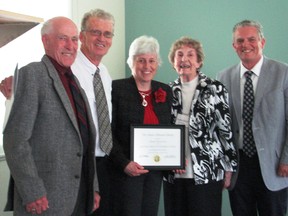 The Great Lakes Storm Remembrance Committee was recognized by the Ontario Historical Society with the Dorothy Duncan Award last month. They were nominated by Goderich council (Contributed photo)