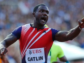 Justin Gatlin is among the marquee competitors at the Edmonton International Track Classic. (Reuters)
