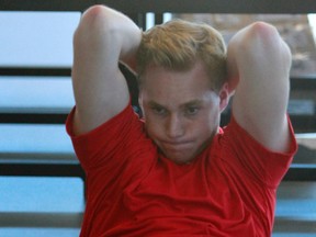 Calgary Flames' No. 1 draft pick Sam Bennett participates in fitness testing prior to starting prospects camp in Calgary on Friday. (Jim Wells/QMI Agency)