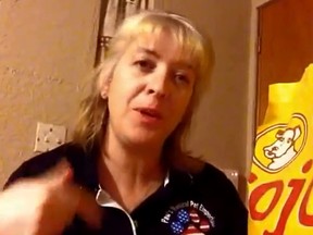 Dorothy Hunter of Paws Natural Pet Emporium in Richland, Wash., has vowed to eat pet food for a month to promote healthy eating. (YouTube screengrab)