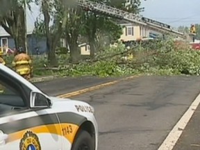 Post-tropical storm Arthur passed through Gaspesie, Que., and left more than 15,800 of 48,000 subscribers in the dark early Sunday morning, according to Hydro Quebec. (TVA/QMI Agency)