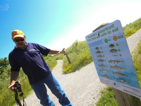 Gord MacPherson, Toronto and Region Conservation senior manager, talks about the size of fish that can be caught by anglers in Tommy Thompson park Friday July 4, 2014. (Jack Boland/Toronto Sun)