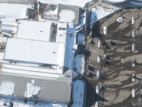 Work is starting to replace a section of roof over the curling rink (shown above) that collapsed due to snow load in January.