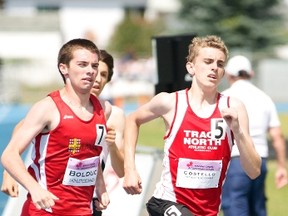 Sudbury's Brendan Costello competes in the 800 metres at the National Junior Track and Field Championships on Saturday in Sainte-Therese, Que.