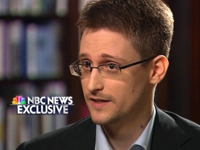 Former U.S. defense contractor Edward Snowden is seen during an interview with "NBC Nightly News" anchor and managing editor Brian Williams in Moscow.

REUTERS/NBC News/Handout via Reuters