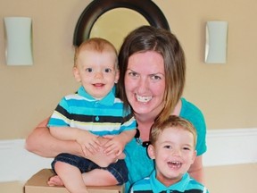 Cassie Krygsman, with her sons Lucas and Carson, enjoys knowing that she's making it easier for parents to connect with their kids while doing crafts and activities supplied by Curiosity Box (photo contributed).