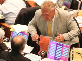 Councillor Doug Ford in council at City Hall on Wednesday, July 9, 2014. (Veronica Henri/Toronto Sun)