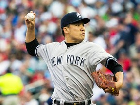 New York Yankees starting pitcher Masahiro Tanaka throws against the Minnesota Twins at Target Field in Minnesota, July 3, 2014. (JESSE JOHNSON/USA Today)
