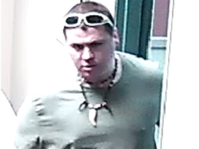 Gatineau cops have made an arrest after releasing this suspect image in connection with two robberies in May and early June. Jesse Sabourin Whitlock, 31, faces charges. (Submitted image)