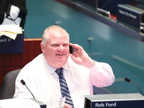 Mayor Rob Ford inside the council chambers at Toronto City Hall on Thursday, July 10, 2014. (VERONICA HENRI/Toronto Sun)