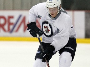 Winnipeg Jets forward Nikolaj Ehlers moves the puck during development camp in Winnipeg.
Brian Donogh/Winnipeg Sun/QMI Agency