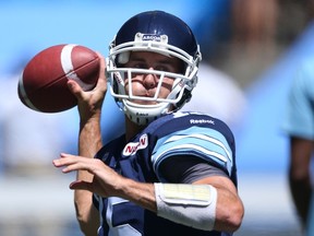 Argos QB Ricky Ray threw the ball to nine different players last weekend. “That’s what our offence is all about,” the veteran said. (AFP/PHOTO)