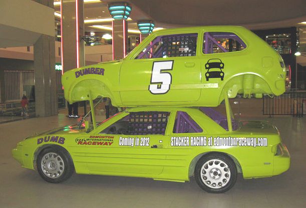 Two in one double decker race cars hit the track at Edmonton