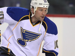 St. Louis Blues Brenden Morrow during NHL Hockey in Calgary, Alta. on Thursday January 9, 2014. Al Charest/Calgary Sun/QMI Agency