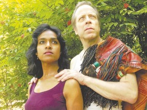 Miriam Fernandes plays Miranda and Richard Alan Campbell plays Prospero in the Driftwood Theatre production of The Tempest at London?s Springbank Gardens Tuesday and Ingersoll?s Centennial Park Wednesday. (Johnny Cann/Special to QMI Agency)
