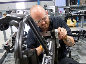 Operator Shawn Ridley at Attica Manufacturing on Invicta Court in London. (Free Press file photo)