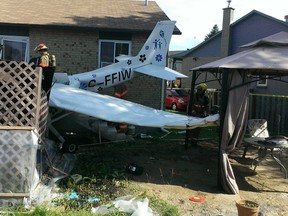 A small single-engine plane crashed into a residential backyard in the district of Saint-Hubert, Longueuil, on July 12, 2014.
Courtesy photo