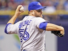 Mark Buehrle of the Blue Jays has been a model of consistency and durability since being acquired prior to the 2013 season. (AFP)