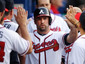 The Braves suspended Dan Uggla for one game Sunday, but did not elaborate why the second baseman was punished. (Brett Davis/USA TODAY Sports/Files)