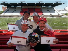 This image shows the Garrioch brothers -- Brian, Bruce, Neil and Curtis -- back in 2002. Football runs in the family. (OTTAWA SUN file photo)