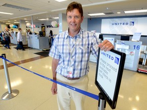 London International Airport CEO Michael Seabrook pictured in the United Airways departure area on Monday. Starting next October United will offer direct flights from London to New York. MORRIS LAMONT / THE LONDON FREE PRESS / QMI AGENCY