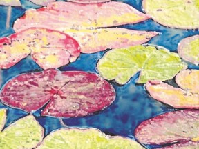 Lilly Pads, by Josy Britton, of Grand Bend, is one of 425 works of art in the annual Square Foot exhibition and sale at Westland Gallery in Wortley Village opening Wednesday and continuing until Aug. 16. (Special to QMI Agency)
