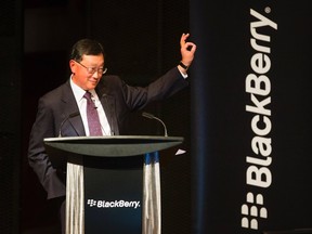 BlackBerry chief executive John Chen gestures as he speaks during the company's annual general meeting for shareholders in Waterloo June 19, 2014. REUTERS/Mark Blinch