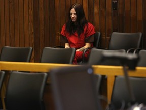 Alix Catherine Tichelman sits in the courtroom prior to her arraignment. Tichelman, 26, was arrested earlier this month in connection with the November 2013 death of Forrest Hayes, an executive at Google Inc and a father of five. REUTERS/Robert Galbraith