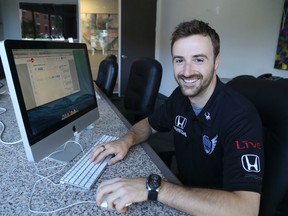 IndyCar driver James Hinchcliffe during a live online chat with Toronto Sun readers. (VERONICA HENRI/Toronto Sun)