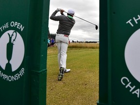 Rory McIlroy in a practice round at the British Open. (Reuters)