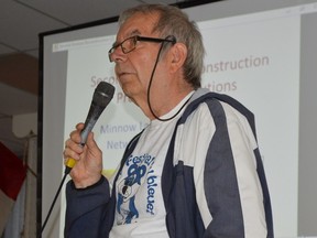 Jim Moodie/The Sudbury Star
In this file photo, John Lindsay, chair of the Minnow Lake Community Action Network, speaks during an information meeting on Second Avenue reconstruction at the Branch 76 Legion.