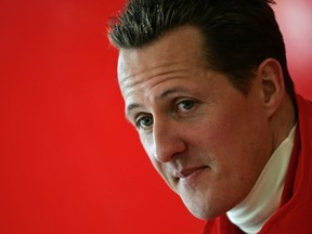 Ferrari Formula One driver Michael Schumacher of Germany looks on during a news conference at the Mugello racetrack in Scarperia, central Italy in this January 24, 2006 file photo. (REUTERS/Tony Gentile/Files)