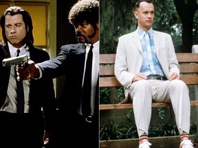 John Travolta and Samuel L. Jackson in the groundbreaking film "Pulp Fiction" and Tom Hanks in "Forrest Gump," the film that won the big Oscar. (Handouts)