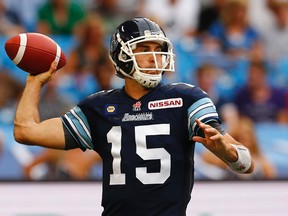 Ricky Ray and the Argonauts are in Ottawa to take on the RedBlacks on Friday night. (REUTERS/PHOTO)