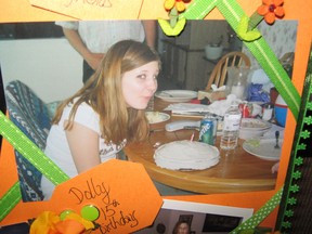 Whitney Van Der Wouden is pictured blowing out the candles on her 15th birthday cake in July 2008.