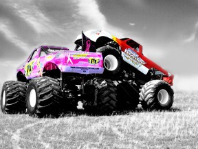 You’ll have the chance to take a cruise in one of these Sheer Insanity Monster Trucks at Canada’s Wild Outdoor Expo in Heritage Park in Stony Plain. - Image Supplied