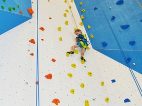 Six-year old Thomas Grills goes for a climb at Junction Climbing Centre. (JUSTIN FORD/Special to the Londoner)