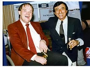 Cam Tait and Jamie Farr in 1987.