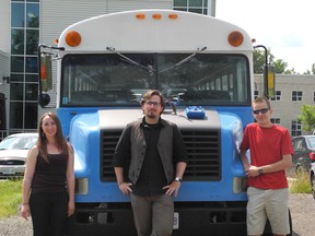 The Maker Bus team, from left to right: Beth Compton, Ryan Hunt and James Graham. (MEGAN STACEY, The London Free Press)