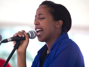 Cold Specks perform as the 41st Home County Music and Art Festival closed its run at Victoria Park on Sunday. (DEREK RUTTAN, The London Free Press)