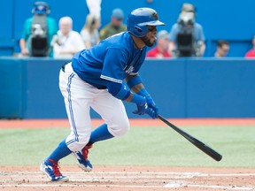 Jays shortstop Jose Reyes made a big error on the basepaths during Sunday's game against Texas. (USA TODAY SPORTS)