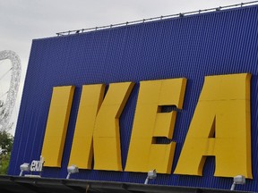 The Ikea sign is seen outside the Wembley branch of the Swedish international furniture and home accessories company in west London in this October 15, 2010 file photo. (REUTERS/Toby Melville/Files)