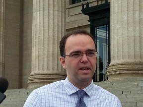 Colin Craig, the Prairies head of the Canadian Taxpayers Federation, speaks at a press conference on Monday. (KRISTIN ANNABLE/WINNIPEG SUN)