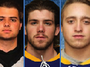 The Portage Terriers announced the acquisition of three players Monday: (L-R) F Joey Miller from the NOJHL's Soo Thunderbirds, G Justin Laforest and F Stephen Cooney from the CCHL's Carleton Place Canadians. (Photos from CPCanadians.com and NOJHL.com)