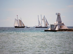 Two tall ship sail offshore at Port Stanley at last year's Harbourfest.

Ben Forrest/Times-Journal