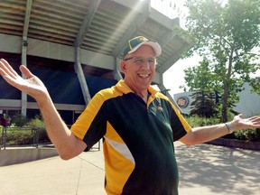 Eskimos fan and practice regular Tom Hoskins says he understands why the team would want to kep fans — and potential spies — away from practice before playing Cagary. (Gerry Moddejonge, Edmonton Sun)