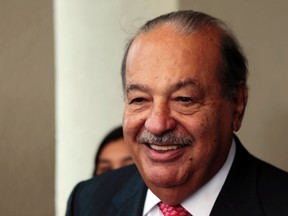 Mexican businessman Carlos Slim attends the 20th annual meeting of the Circulo de Montevideo Fundation in Luque, Paraguay July 17, 2014. (REUTERS/Jorge Adorno)