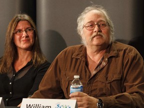 Andrea (left) and William Groner speak about their $50 million Lotto Max winning at the Alberta Gaming and Liquor Commission office in St. Albert, Alta., on Tuesday, July 22, 2014. Andrea checked the winning ticket, which was for the Dec. 20, 2013 draw, on Dec. 22 in Edmonton, at Londonderry Mall. Ian Kucerak/Edmonton Sun/QMI Agency