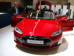 A Tesla Model S electric car. (REUTERS/Kai Pfaffenbach/Files)