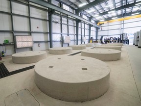 Ten flywheels are encased in reinforced concrete vaults. (Special to the Free Press)